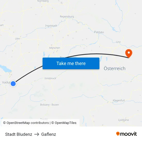 Stadt Bludenz to Gaflenz map