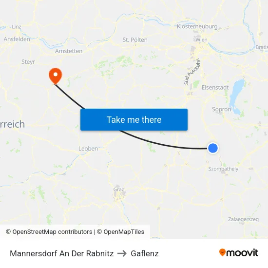 Mannersdorf An Der Rabnitz to Gaflenz map