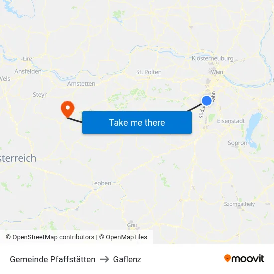 Gemeinde Pfaffstätten to Gaflenz map