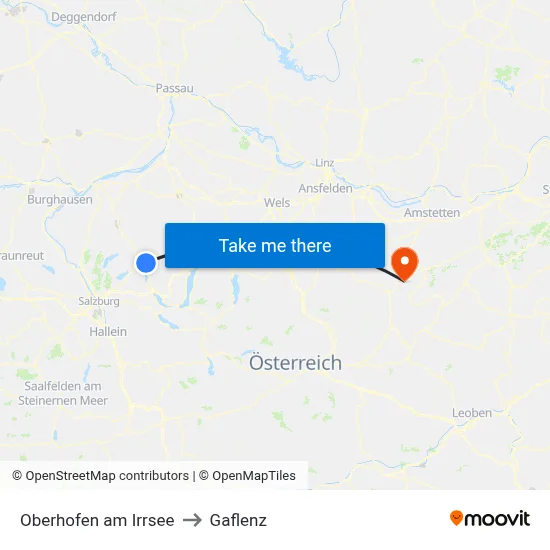 Oberhofen am Irrsee to Gaflenz map