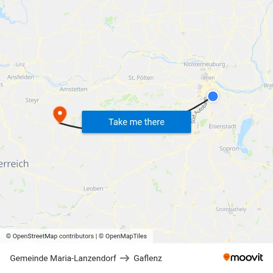 Gemeinde Maria-Lanzendorf to Gaflenz map
