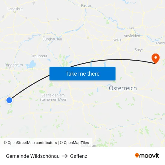 Gemeinde Wildschönau to Gaflenz map