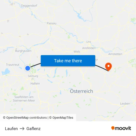 Laufen to Gaflenz map