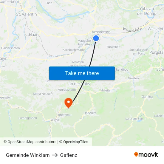 Gemeinde Winklarn to Gaflenz map