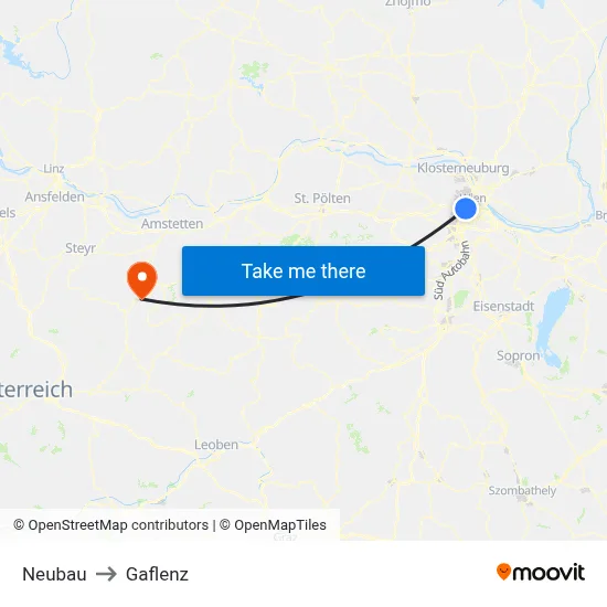 Neubau to Gaflenz map