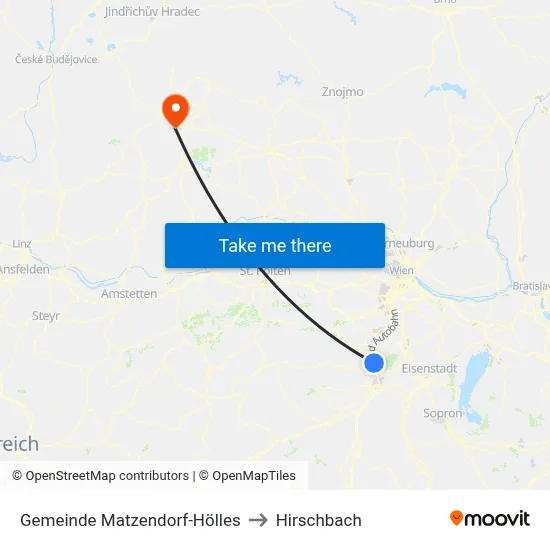 Gemeinde Matzendorf-Hölles to Hirschbach map