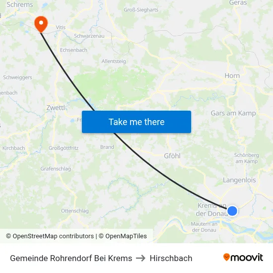 Gemeinde Rohrendorf Bei Krems to Hirschbach map