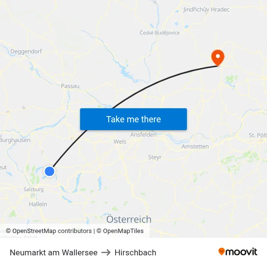 Neumarkt am Wallersee to Hirschbach map