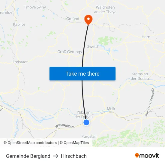 Gemeinde Bergland to Hirschbach map