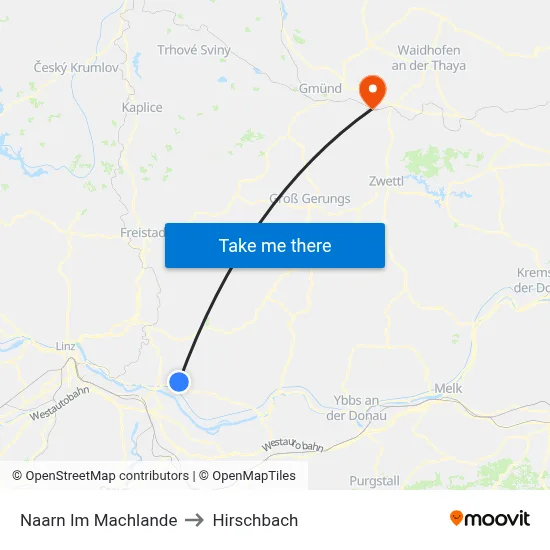 Naarn Im Machlande to Hirschbach map