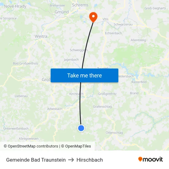 Gemeinde Bad Traunstein to Hirschbach map