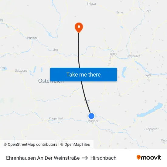 Ehrenhausen An Der Weinstraße to Hirschbach map