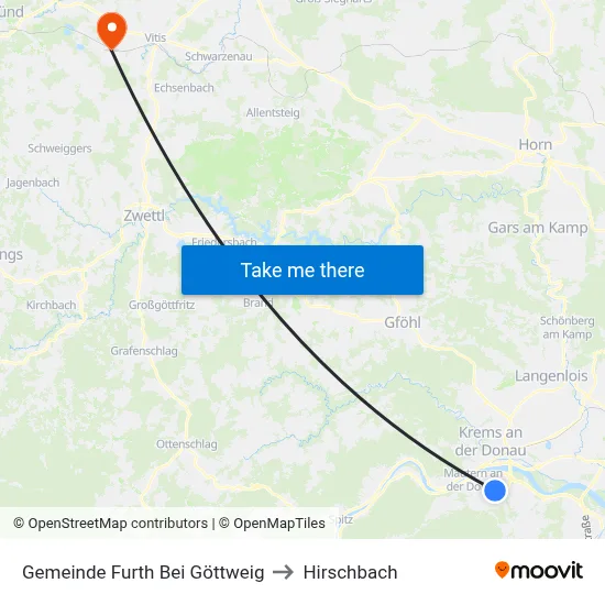 Gemeinde Furth Bei Göttweig to Hirschbach map
