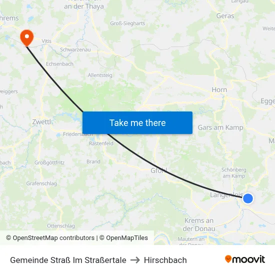 Gemeinde Straß Im Straßertale to Hirschbach map