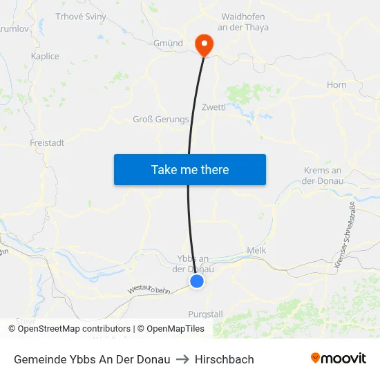 Gemeinde Ybbs An Der Donau to Hirschbach map
