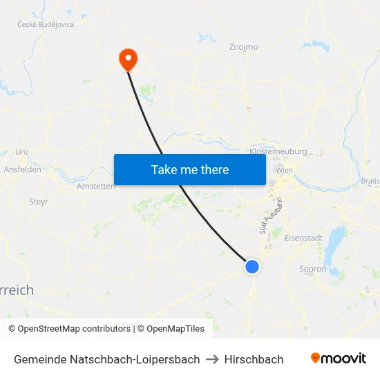 Gemeinde Natschbach-Loipersbach to Hirschbach map