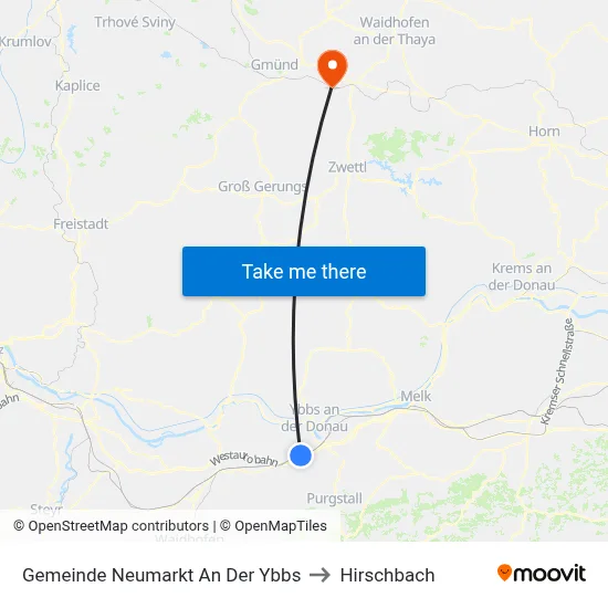 Gemeinde Neumarkt An Der Ybbs to Hirschbach map