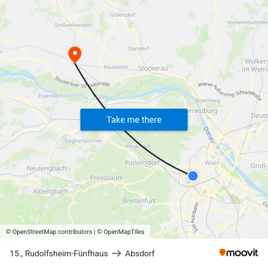 15., Rudolfsheim-Fünfhaus to Absdorf map