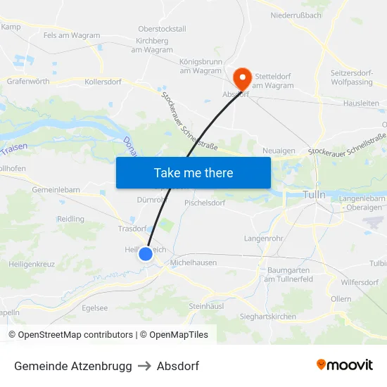 Gemeinde Atzenbrugg to Absdorf map