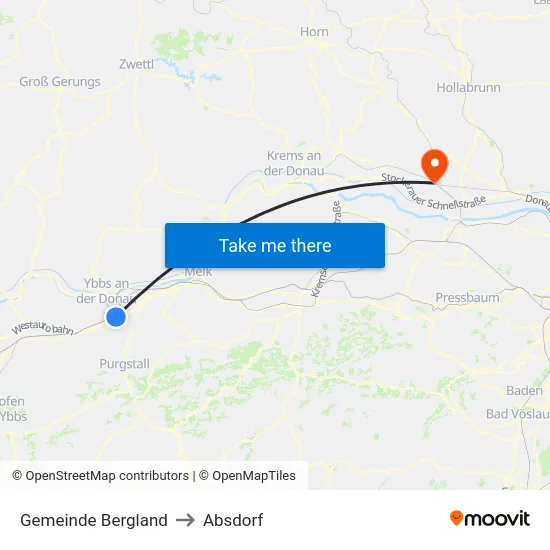 Gemeinde Bergland to Absdorf map