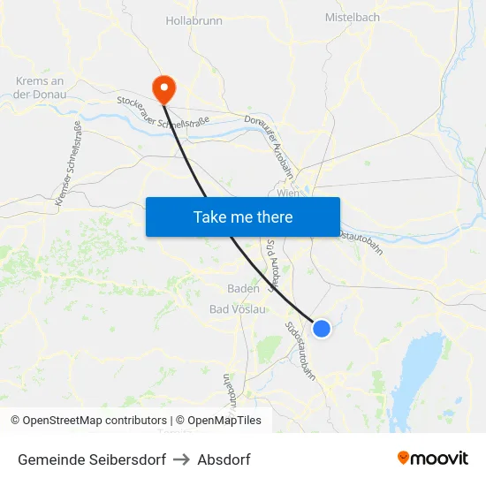 Gemeinde Seibersdorf to Absdorf map