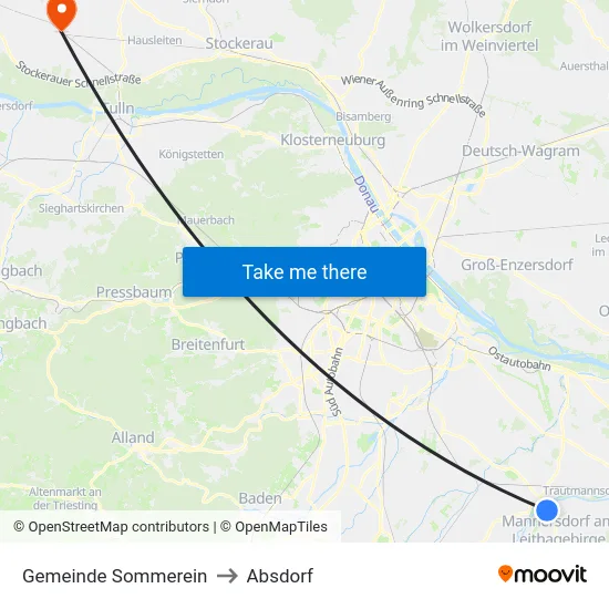 Gemeinde Sommerein to Absdorf map