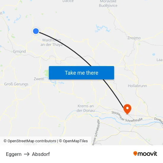 Eggern to Absdorf map
