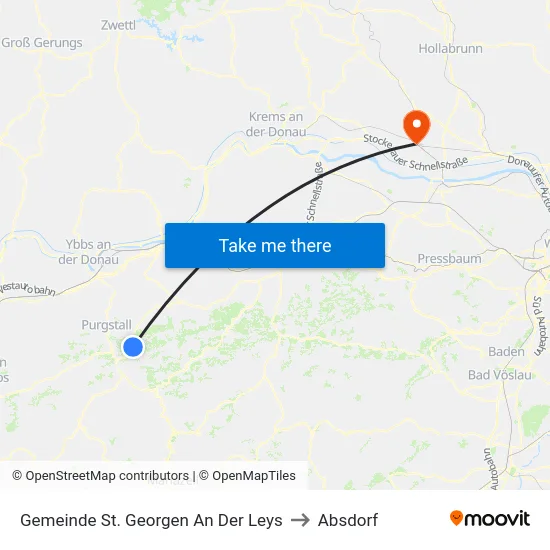 Gemeinde St. Georgen An Der Leys to Absdorf map