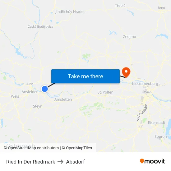 Ried In Der Riedmark to Absdorf map