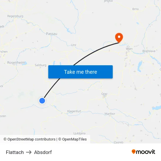 Flattach to Absdorf map