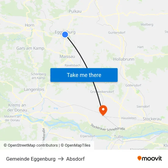Gemeinde Eggenburg to Absdorf map