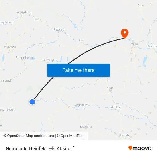 Gemeinde Heinfels to Absdorf map
