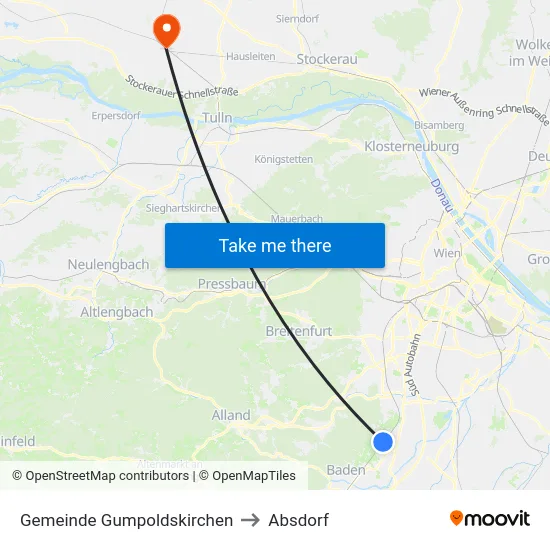 Gemeinde Gumpoldskirchen to Absdorf map
