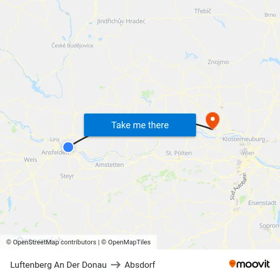 Luftenberg An Der Donau to Absdorf map