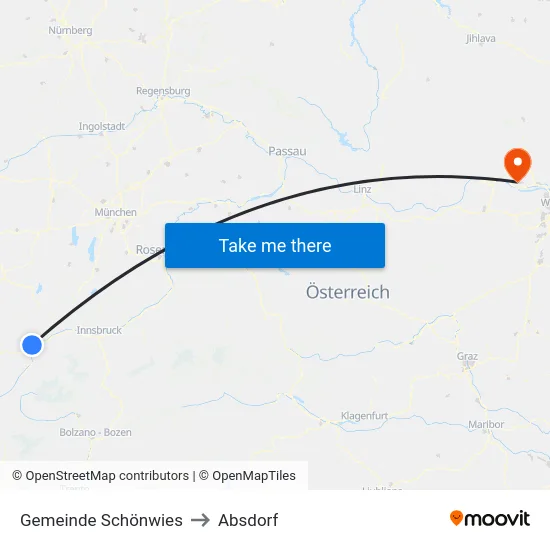 Gemeinde Schönwies to Absdorf map
