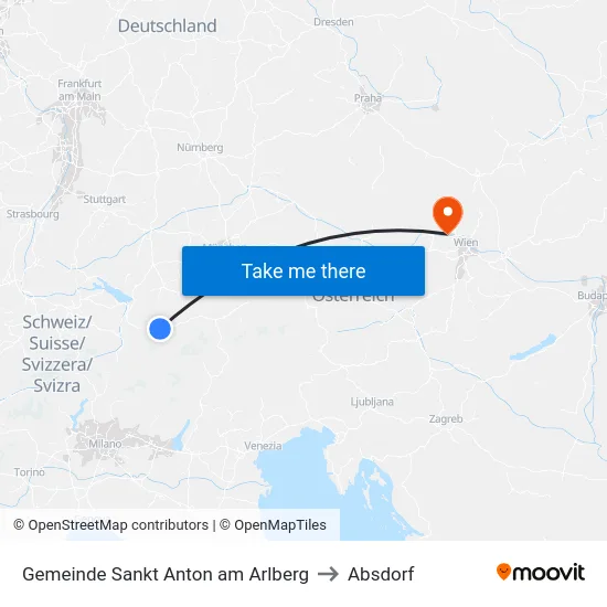Gemeinde Sankt Anton am Arlberg to Absdorf map