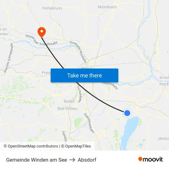 Gemeinde Winden am See to Absdorf map
