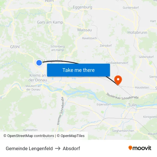 Gemeinde Lengenfeld to Absdorf map