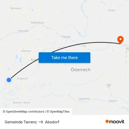 Gemeinde Tarrenz to Absdorf map