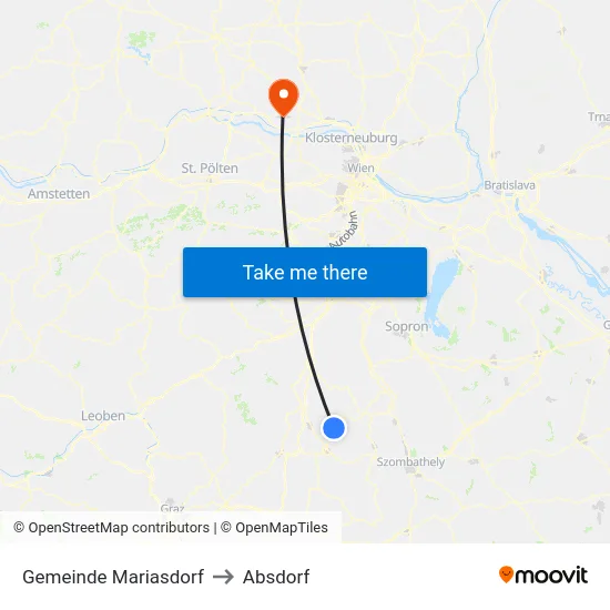 Gemeinde Mariasdorf to Absdorf map