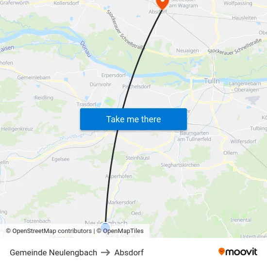 Gemeinde Neulengbach to Absdorf map