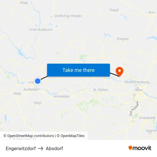 Engerwitzdorf to Absdorf map