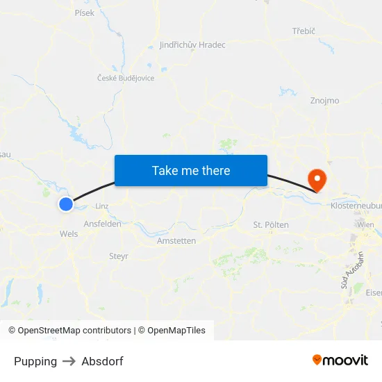 Pupping to Absdorf map