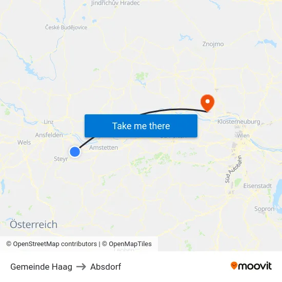 Gemeinde Haag to Absdorf map