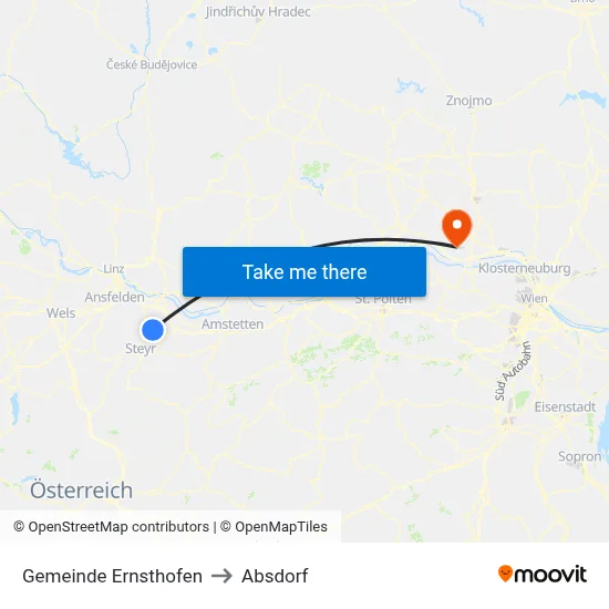 Gemeinde Ernsthofen to Absdorf map