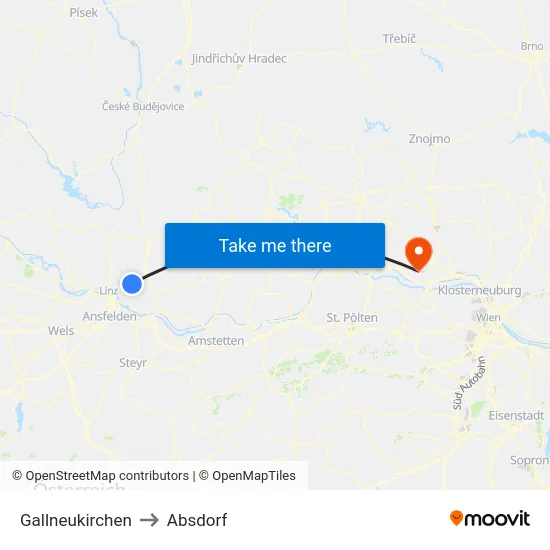 Gallneukirchen to Absdorf map