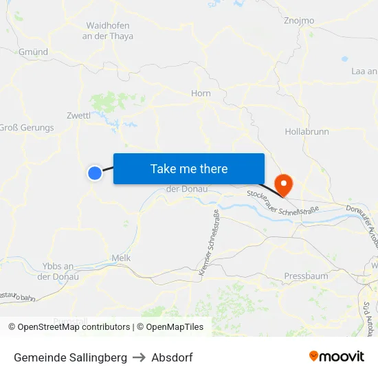 Gemeinde Sallingberg to Absdorf map