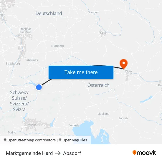 Marktgemeinde Hard to Absdorf map
