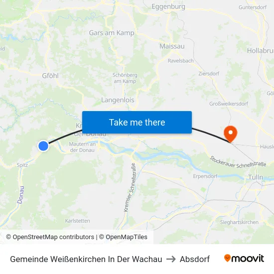 Gemeinde Weißenkirchen In Der Wachau to Absdorf map