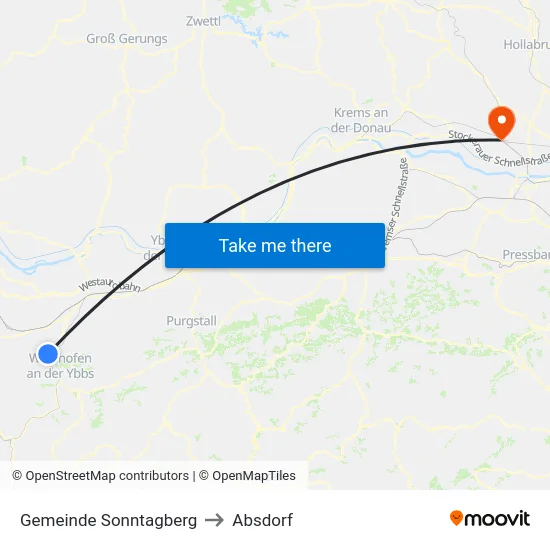 Gemeinde Sonntagberg to Absdorf map